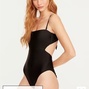 J.Crew cutout tie back swimsuit black size 8